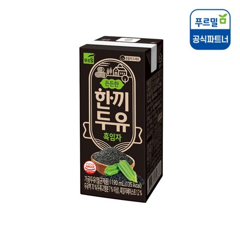 푸르밀 한끼두유 흑임자, 190ml, 48개