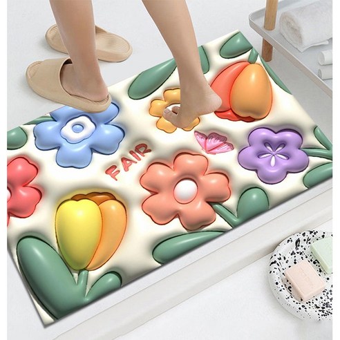 걸스코코 [9종]3D입체 착시 규조토발매트 욕실 주방 현관 빨아쓰는매트, 01