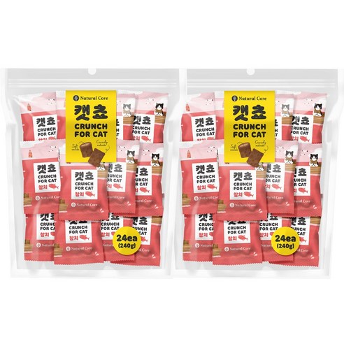 네츄럴코어 캣쵸 대용량 고양이간식, 참치, 240g, 2팩