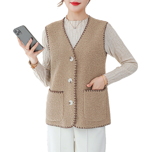 데일리 양털 뽀글이 조끼 여성용 3 Colors Women''s vest