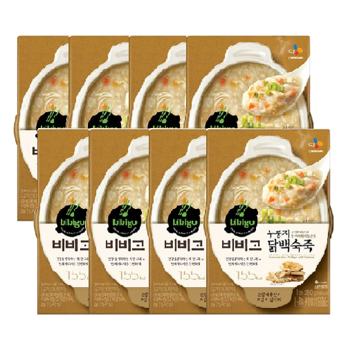 비비고 누룽지 닭백숙죽, 280g, 8개