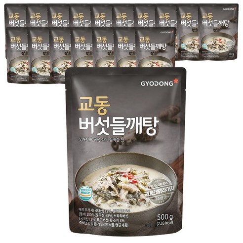 교동식품 버섯 들깨탕, 500g, 18개