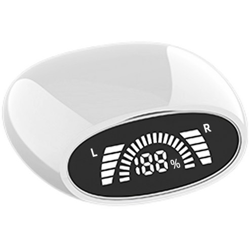 슬림 수면 헤드폰 5.3 무선 Bluetooth 헤드폰 스텔스 헤드폰 귓속에 숨겨진 버튼 스포츠 헤드폰 방수, White