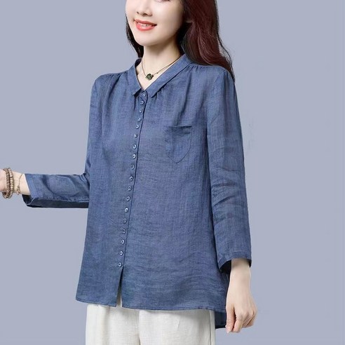 봄과 가을을 위한 편안하고 세련된 블라우스