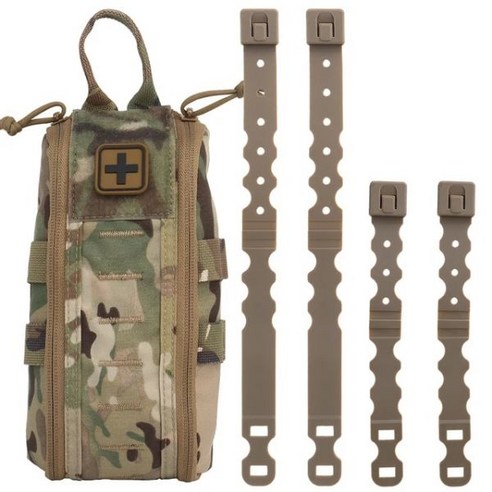 전술가방 군용 밀리터리 백팩 Tactical First Aid Kit Military Bag for Army MOLLE Waist Belt Hunting Vest Outdoor C, BLK