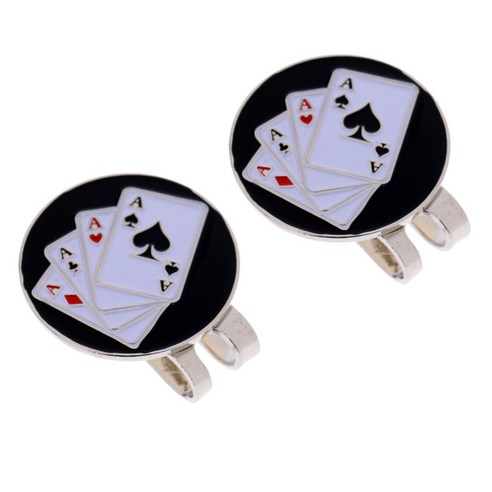 2 조각 골프 공 마커 조류 모자 클립 골프 선물, 2pcs 포커, 설명