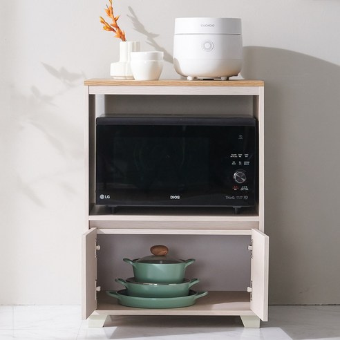 베네 광파오븐 렌지대 수납장 (오크베이지)