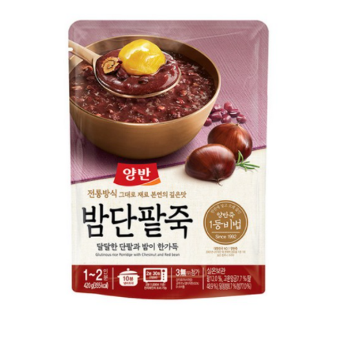 양반 밤단팥 즉석죽, 420g, 2개