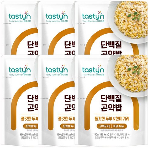 종근당건강 테이스틴 단백질 곤약밥 쫄깃한 두부 & 현미귀리, 150g, 6개