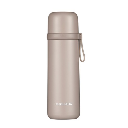 부광 304 스테인리스강 보온컵 대용량 양자탄두 남녀 손잡이 420ml 물컵 인쇄 로고, 회색/회색, 380ML