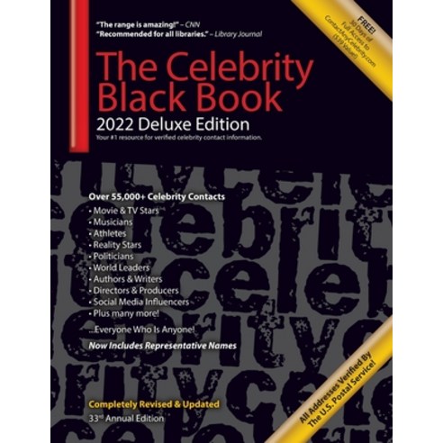(영문도서) The Celebrity Black Book 2022 (Deluxe Edition) for Fans Businesses & Nonprofits: Over 55 000... Paperback, Mega Niche Media, English, 9781604870220