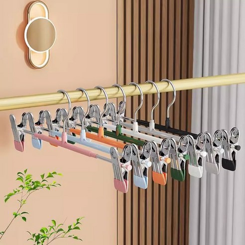 논슬립 치마걸이 바지걸이 실리콘 집게 옷걸이 5개, 블랙×5개