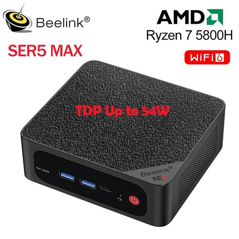 스틱PC Beelink 미니 PC 게임용 컴퓨터 SER5 맥스 AMD 라이젠 7 5800H DDR4 32G 500G NVME SSD SER6 프로 7735HS DDR5 5700U, 4.5800H 16G500G AMD Processor