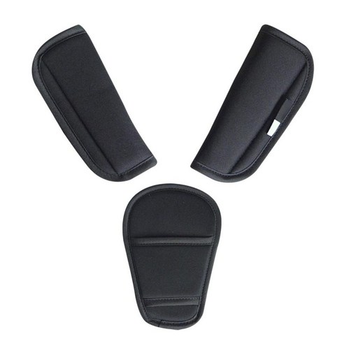 GHSHOP 자동차 어깨 패드 커버 쿠션 하네스 편안한 패드, 18cm x 12.5cm, 폴리에스터, 검은색, 1개