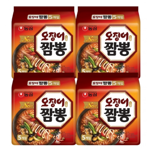 원조짬뽕 오징어짬뽕 10봉+10봉=20봉 원조 농심 짬뽕라면(멀티4개)