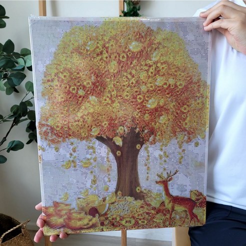 콘티 보석십자수 캔버스형 50x40cm HD 고화질, 1개, 12. C13 흰색금전수