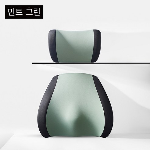 [코스릴]목쿠션 마사지 머리 받침 난방 자동차 허리 어깨 목 베개, 민트 그린, 일반 머리 받침