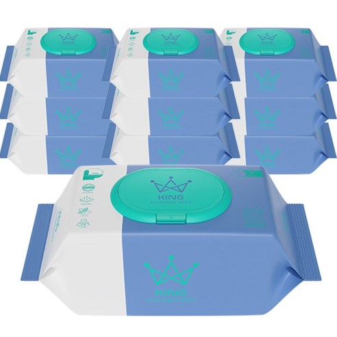 킹 소프트터치 저자극 화장실용 비데물티슈 캡형 10팩 82매, 01.82매 10팩, 10개