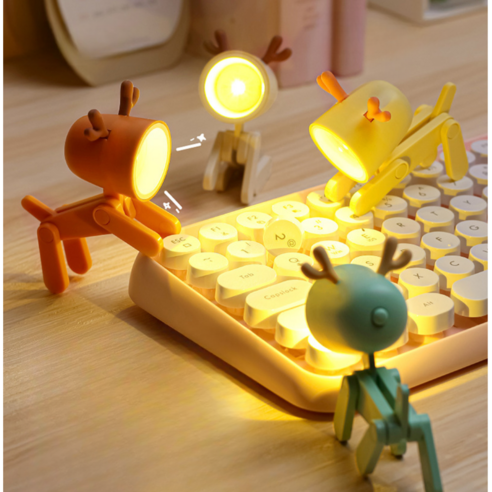 에큐프 사슴 LED 수면 미니 무드등 취침등 수면등 아기 침실 주방 거실 새벽잠 인테리어, 베이지