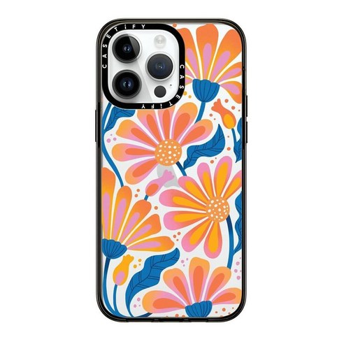 아이폰15 내츄럴  CASETiFY 아이폰 15 프로 맥스용 컴팩트 케이스 2X 군용 등급 낙하 테스트 / 1.2m4피트 보호 투명 블랙, iPhone 15 Pro (Clear Black)