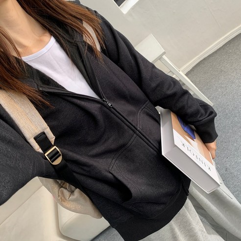 [융털안감] 오버핏 융털 후드 집업 점퍼