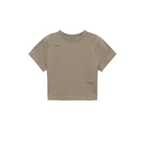 국내매장판 마뗑킴 반팔티 KEYWORD LETTERING CROP TOP IN BEIGE