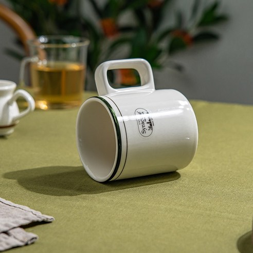 시라쿠스 뉴욕 킹스인 클래식 감성 심플 머그컵, 일자머그(300ml), 1P, 칼딘그린