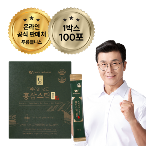 푸름웰니스 고함량 홍삼스틱 진세노사이드 25mg 프리미엄, 1개, 100포