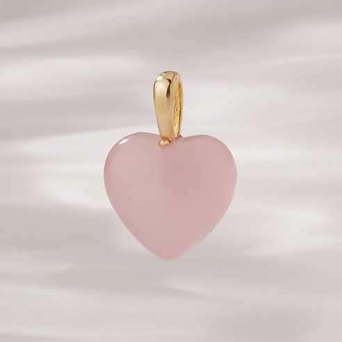쥬넬 14K 파스텔 천연쿼츠 하트 원석 펜던트(10 color)