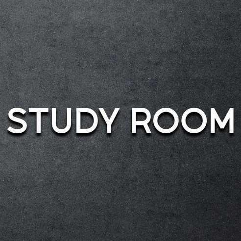 마마픽스 아크릴 도어사인 표지판 화이트, 1개, STUDY ROOM