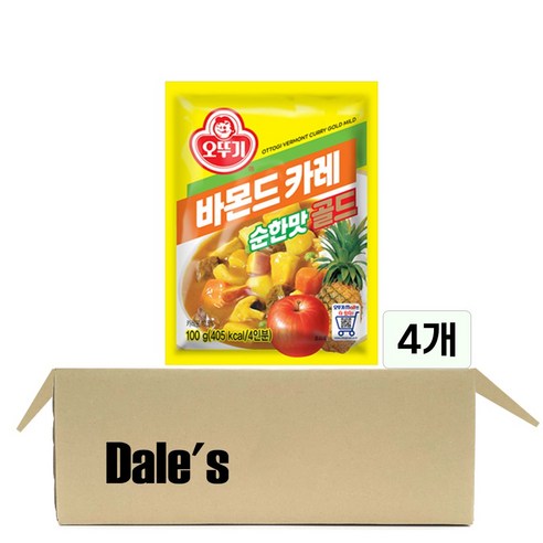 데일즈기획 오뚜기 바몬드 카레 골드 순한맛, 100g, 4개