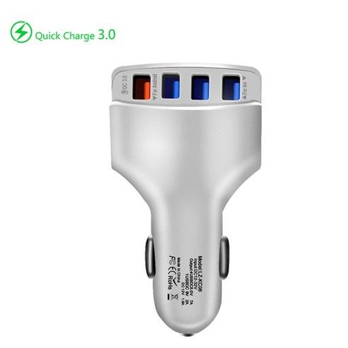 4USB QC3.0 휴대 전화 자동차 충전기, 화이트
