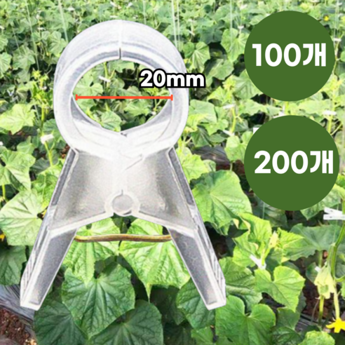 글로리존 고추 집게 오이 호박 원예용 고정 작물 클립, 20mm, 100개