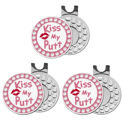 지칸디 골프 볼마크 자석클립 포함 3개세트, Kiss My Putt