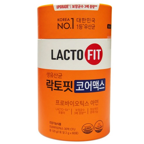 사은품 종근당 유산균 락토핏 생유산균 코어 코어맥스 LACTO FIT 건강 식품 랏토핏 락토픽 라토핏 라토픽 라토피, 3개, 120g, 120g