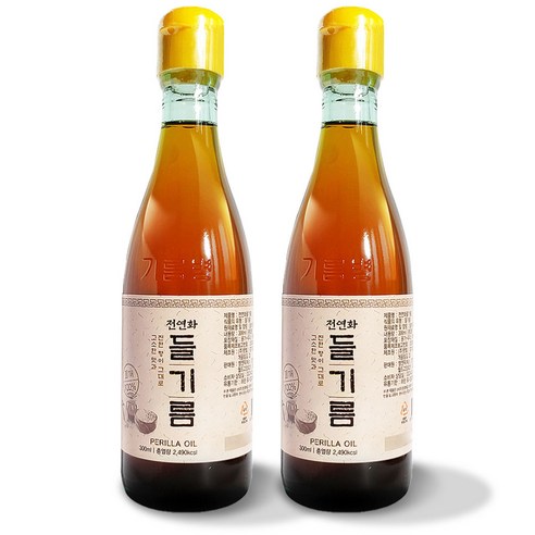 시장쏙 햇빛 전연화 들기름, 300ml, 2개
