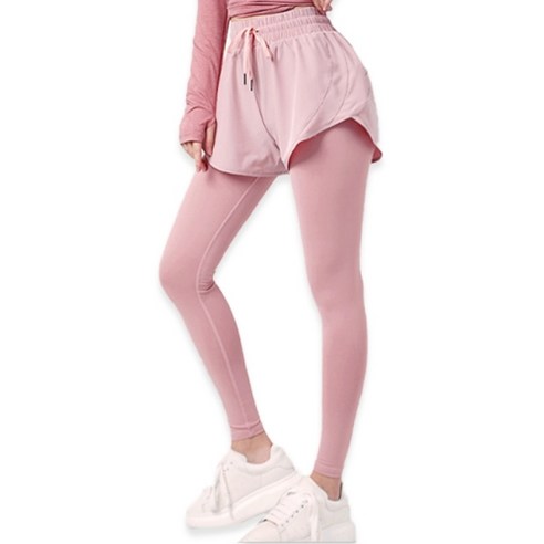 호스커스 여성 레깅스 반바지 일체형 세트