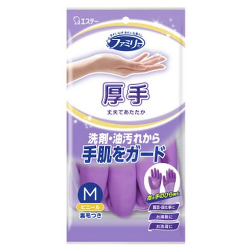 Family 고무장갑 두꺼운 타입, 퍼플, M, 1개
