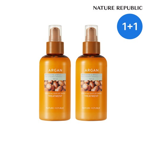 네이처리퍼블릭 아르간 에센셜 헤어 노워시 트리트먼트 팩, 160ml, 2개 - 헤어에센스/오일 | 쿠팡