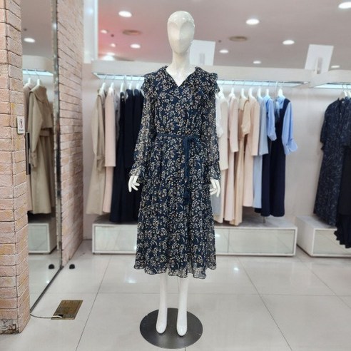 JJ지고트 JJ지고트 프릴 칼라 쉬폰 프린팅 원피스 GK9A0OP58 rva-479627f