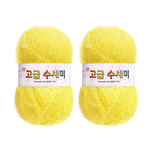 울클럽 별꽃수세미 만들기 DIY 고급수세미실 80g 2볼세트, 109노랑