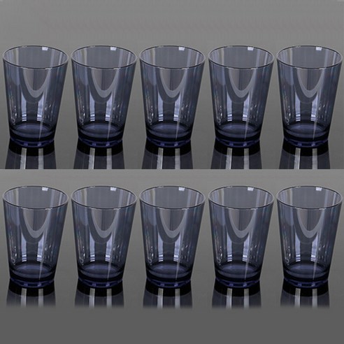 주방프라자 업소용 PC 라운드 물컵 270ml 플라스틱컵 R100, 10개, 블루