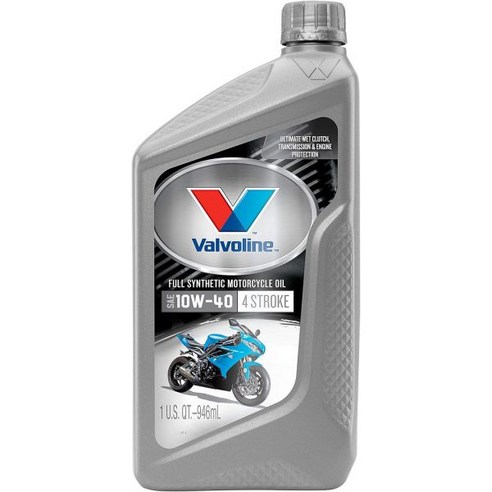 자동차 오일 oil 미션오일 순정 첨가제 부품 Valvoline 4스트로크 오토바이 풀합성 SAE 10W40 모터오일 1쿼트