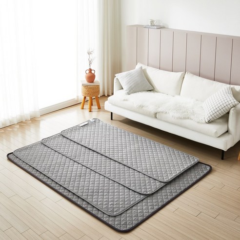 더안 EMF 카본 탄소매트 전기매트 캠핑 전기장판 멜란지 그레이, 150 x 200 cm