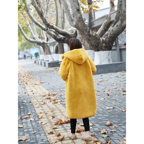 2023 NEW 여성캐시미어 100 코트 후드 캐시미어롱코트 양털 코트 핸드메이드코트 명품 밍크코트