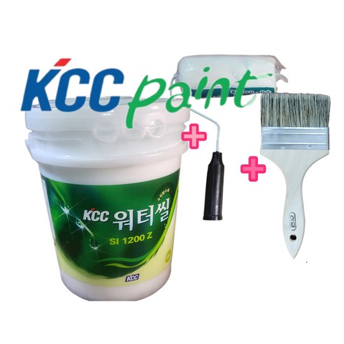 KCC 정품 워터씰 침투성 발수 방수재 18L투명 (적별돌 건물외벽용) 외부타일 침투용(로라 붓포함)