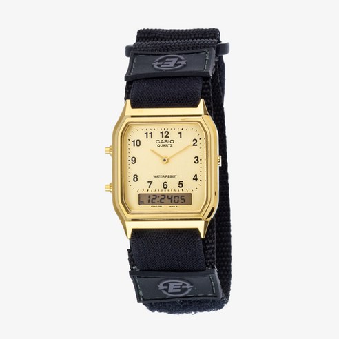 카시오 AQ-230GA-9BTX 사각전자 아날로그디지털 지샥남자남성 패션빈티지 금장골드 손목 시계