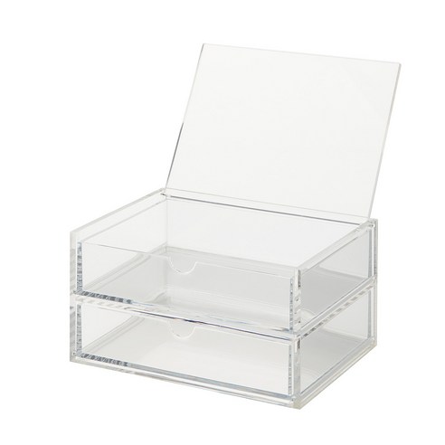 [MUJI] 아크릴 2단 덮개 서랍, 17.5x13x9.5cm 47380965