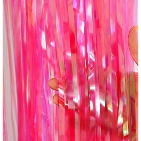 민즈셀렉트 파티 수술 은박 커튼 장식 홀로그램 3p, 오로라 핑크