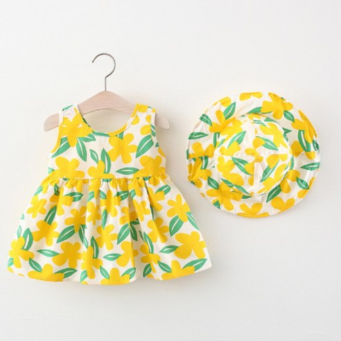 앨리홈 플루메리아원피스+모자 여아 여름 원피스 공주풍 민소매 플로럴 나들이룩